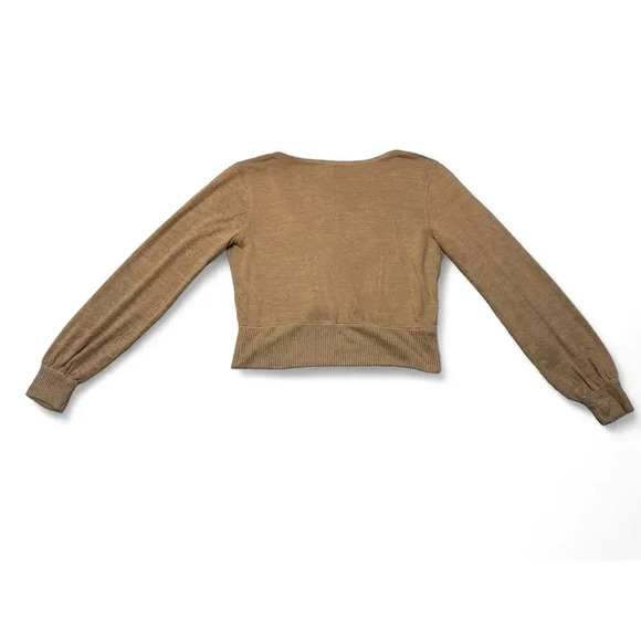 Abercrombie & Fitch Women's Front Tie Cropped Sweater Brown Size Large - Picture 5 of 6